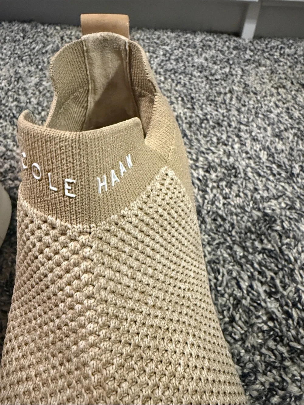 Cole Haan Women’s 7 GrandPro Knit Slip-On Sneakers Tan Beige